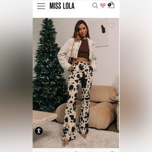 Miss Lola Cow-print Pants